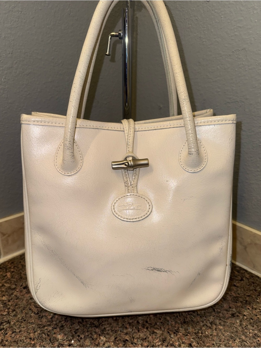 Longchamp Roseau vintage authentic leather tote bag REHAB/PROJECT.